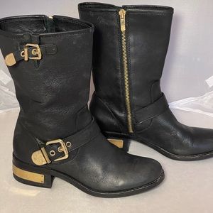 WINCHELL LEATHER BELTED MID-CALF BOOTS